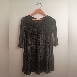 90's Rolla Coster- Crushed Black Velvet Shift Dress- Size S